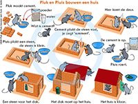 Pluk en Pluis bouwen een huis